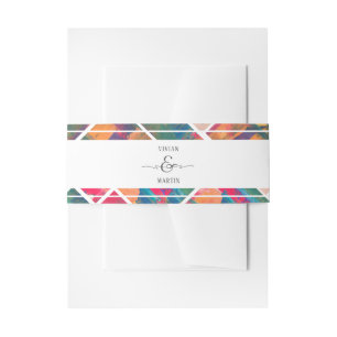Art Paint Colorful Moderne Abstrakte Hochzeit Einladungsbanderole