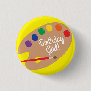 Art Paint Palette Niedlich 1. Geburtstag Party Button
