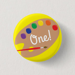 Art Paint Palette Niedlich Kid's Birthday Party Button