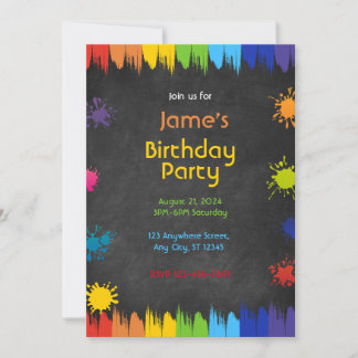 Art Paint Party Birthday Einladung