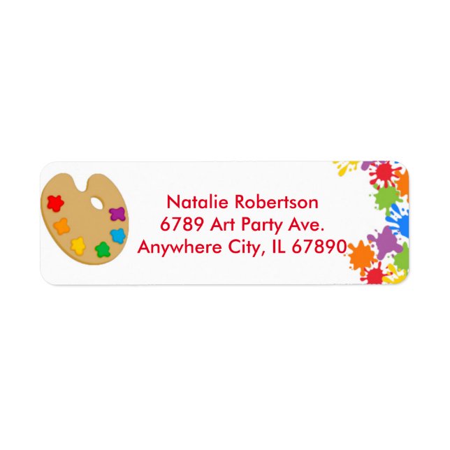 Art Paint Splash Geburtstagsparty Address Labels (Vorne)