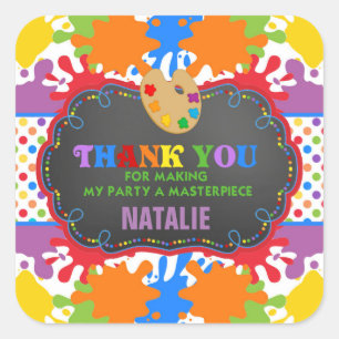 Art Painting Birthday Party Gefallen Tag Sticker