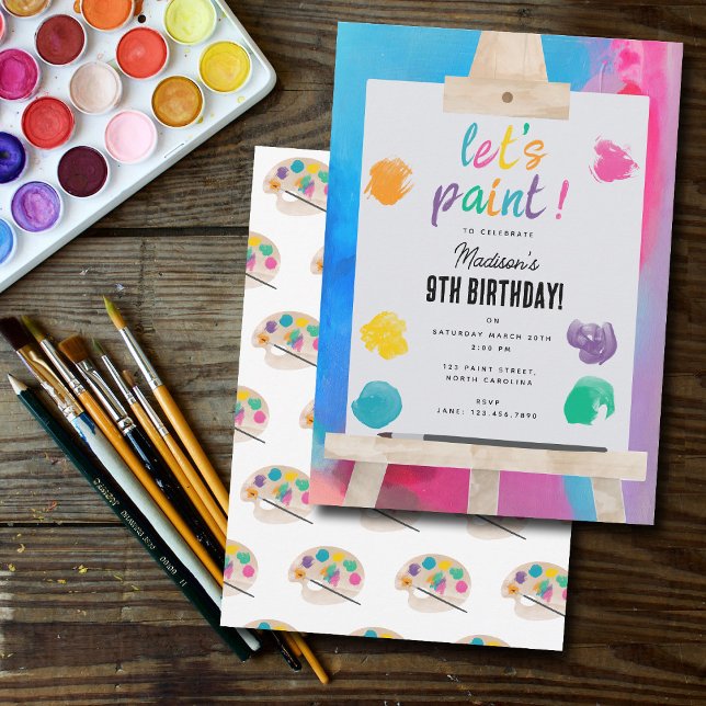Art Painting Craft Artist Paint Birthday Theme Einladung (Art Painting Craft Artist Paint Birthday Theme Invitation)