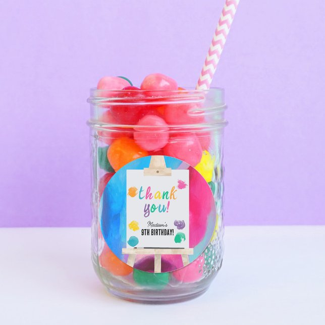 Art Painting Craft Künstler Paint Birthday Vielen  Runder Aufkleber (Art Painting Craft Artist Paint Birthday Thank Yo Classic Round Sticker)