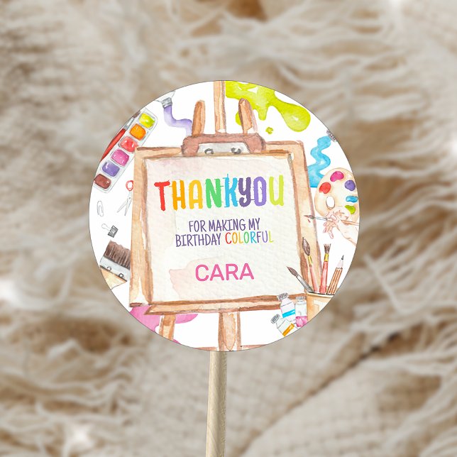 Art Painting Geburtstagsparty Runder Aufkleber (Art Painting Birthday Party Sticker
)