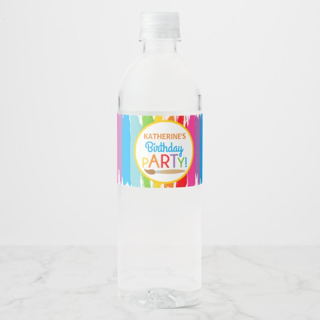Art Painting Geburtstagsparty Wasser Flaschen Labe Wasserflaschenetikett (Vorderseite)