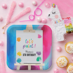Art Painting Künstler Paint Birthday Thema Pappteller