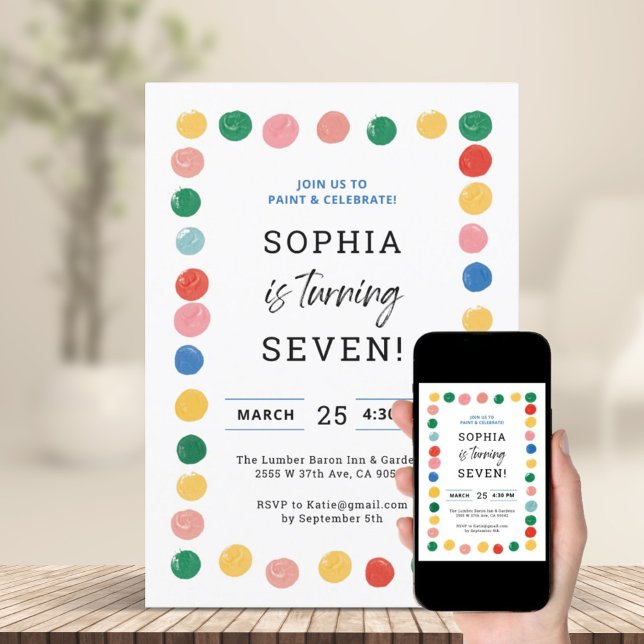 Art Painting Party Boy Painting Geburtstag Einladung (Von Creator hochgeladen)