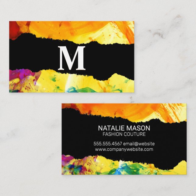 Art Paints | Business Card mit Torn Effect Visitenkarte (Vorne/Hinten)