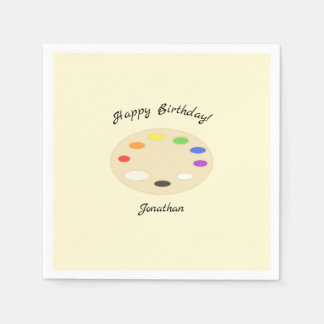 Art Palette Personalisiert Creme Geburtstag Serviette