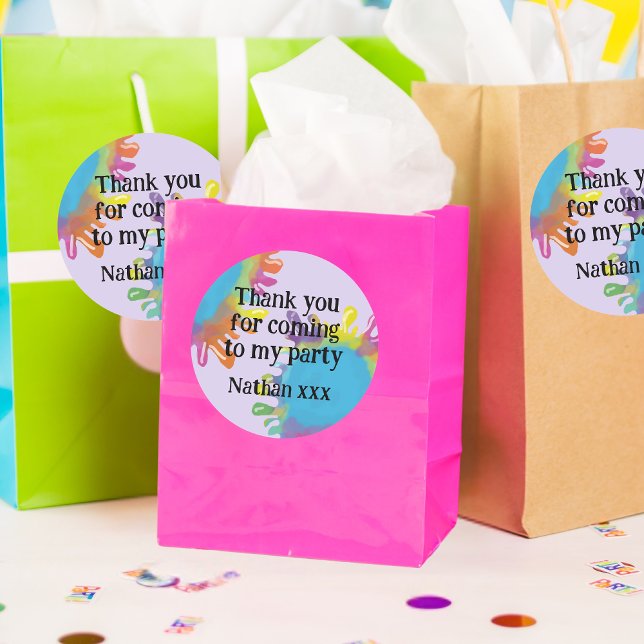 Art Party Children Gefallen Verpackungen Runder Aufkleber (Von Creator hochgeladen)