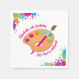 Art Party Craft Painting Girly Birthday Party Serviette