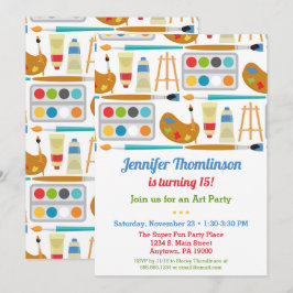 Art Party Geburtstag Einladung Malerei Kunsthandwe