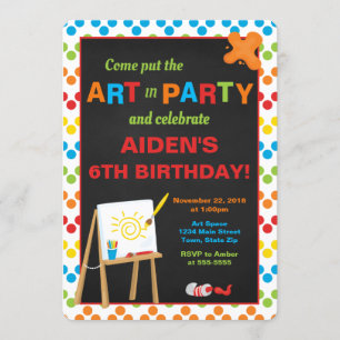 Art Party Geburtstagseinladung, Malerei Party Einladung