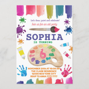 Art Party Kleid für eine unangenehme Malerei am Ge Einladung