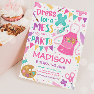 Art Party Kunsthandwerk Malerei Girly Geburtstagsp Einladung