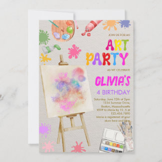 Art Party Malen Geburtstag Einladung