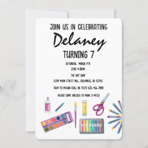 Art Party Malerei Party für Mädchen Einladung