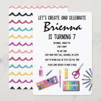 Art Party Malerei Party für Mädchen Einladung