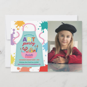 Art Party Malerei Zeichnend Kunsthandwerk Schürze Einladung
