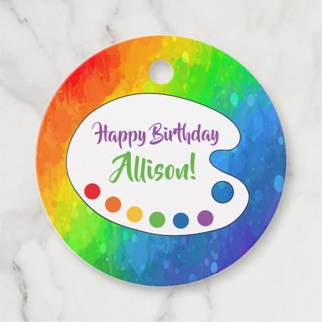 Art Party | Paint Party Geschenkanhänger (Vorderseite)