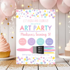 Art Party Paint Party Pastel Geburtstag Einladung