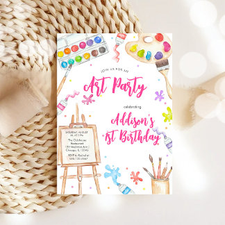 Art Party Painting Craft Birthday Party Invitation Einladung