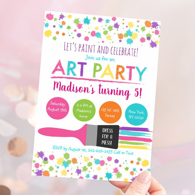 Art Partys Paint Party Geburtstag Einladung (Von Creator hochgeladen)