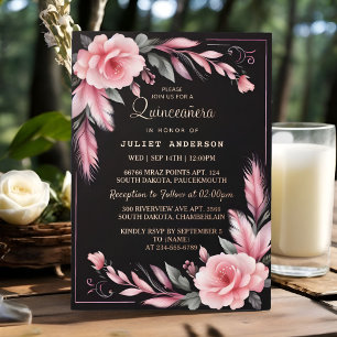 Art Pastel Schriftart Staubiger Glamour Roségold Q Folieneinladung