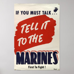 Art Plakat "Marineinfanteriekorps " des Krieges