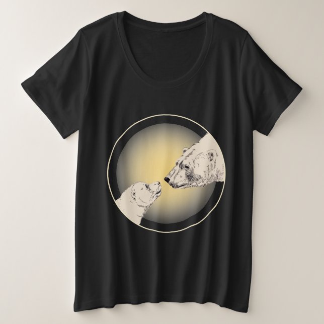 Art Plus Size T - Shirt für Polarbären für Frauen (Design vorne)