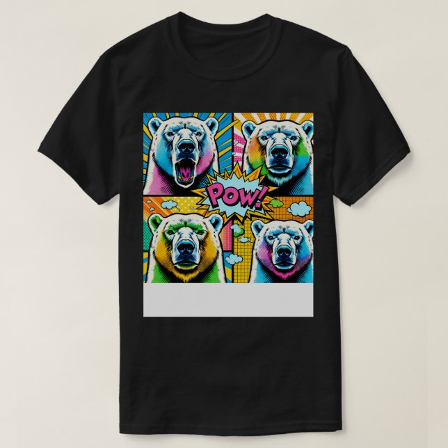 Art Polar Bear T-Shirt Vibrant Wildlife Mode (Design vorne)