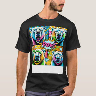 Art Polar Bear T-Shirt Vibrant Wildlife Mode