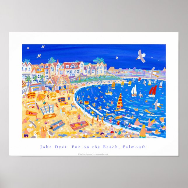 Art Poster: Gylly Beach Cafe. "Spaß am Strand" Poster (Vorne)