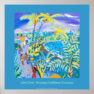 Art Poster: Karibische Kokosnüsse, Costa Rica Poster