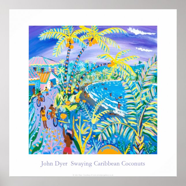 Art Poster: Karibische Kokosnüsse schwingen Poster (Vorne)