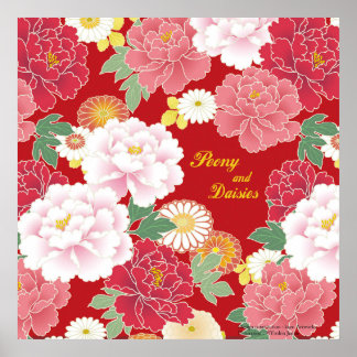Art Poster "Peony and chrysanthemum"