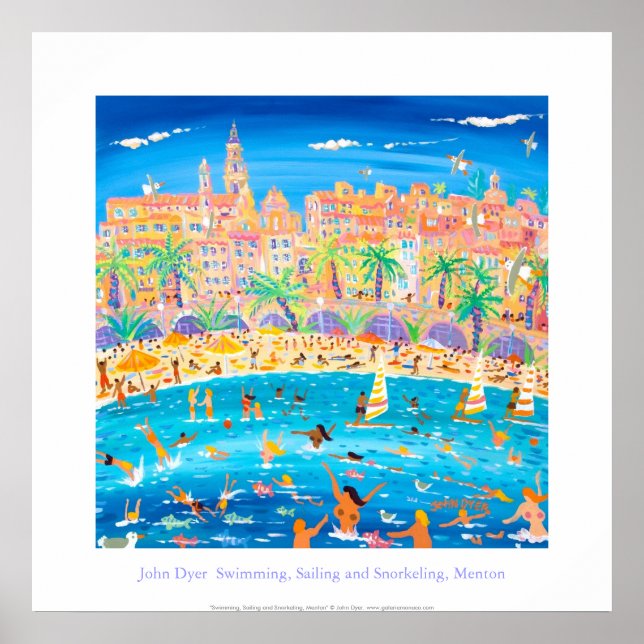 Art Poster: Schwimmen, Segeln & Schnorcheln, Mento Poster (Vorne)