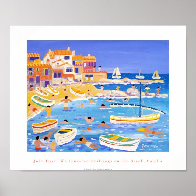 Art Poster: Whitewash Gebäude, Calella, Spanien Poster (Vorne)