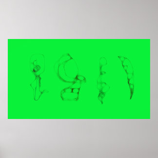 Art Potpourri  Green Minimalist Drawing Poster