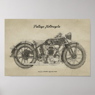 Art Print Classic Motorrad Poster