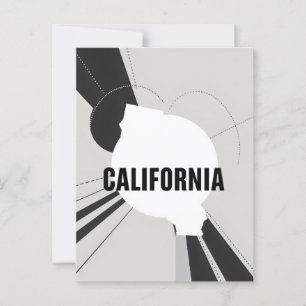 Art Print in Kalifornien - Einmalige Buchstaben Postkarte