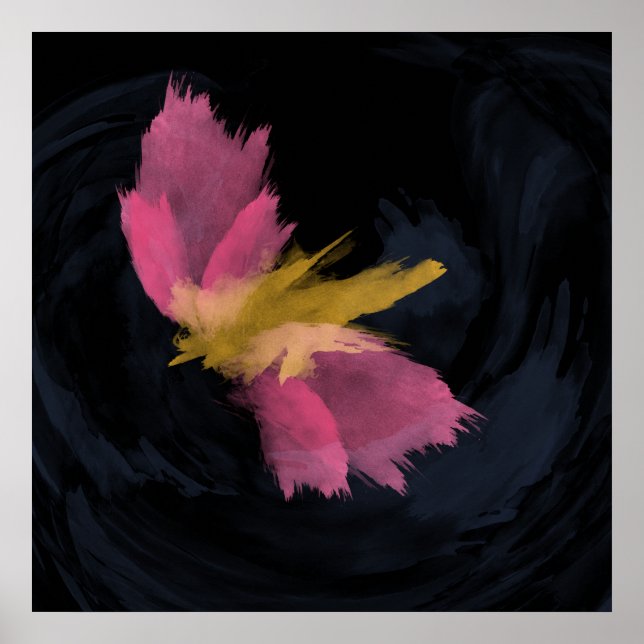 Art Print, Mitternachtsfliege Farbe Poster (Vorne)