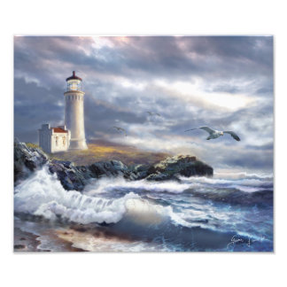 Art Print North Head Leuchtturm und Brechwellen Fotodruck