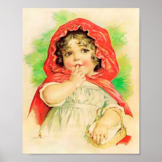 Art Print von Maud Humphrey Red Riding Hood Poster (Vorne)