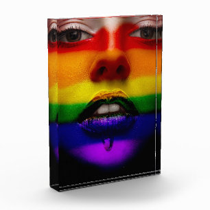 Art: Rainbow Gay Pride Face Fotoblock