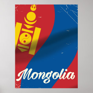 Art-Reiseplakat Mongolei Vintages Poster