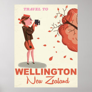 Art-Reiseplakat Wellingtons Neuseeland Vintages Poster