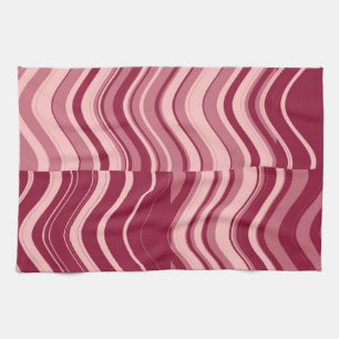 Art Retro Deep Red and Pink Wave Abstrakt Handtuch