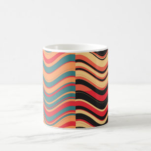Art Retro Farbenfrohe Welle Abstrakt Tasse